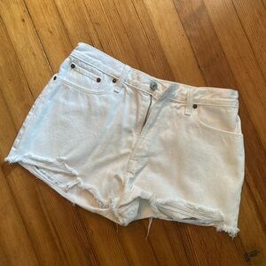 Abercrombie Annie White Denim Shorts - size 28.